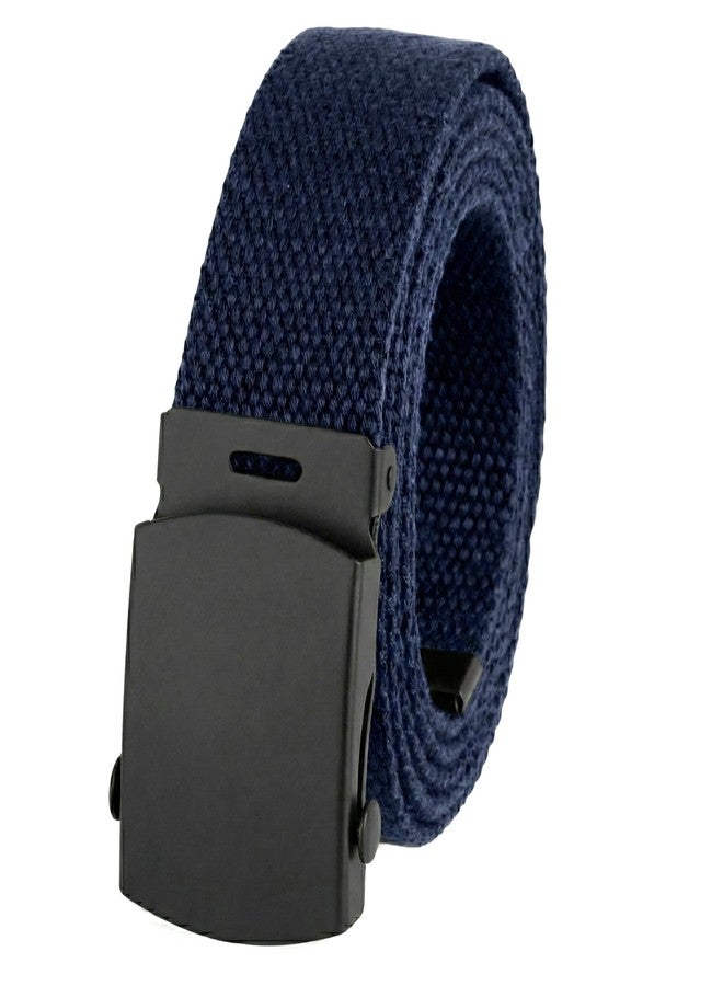 BC Belts حزام قماشي من بي سي بيلتس، تصميم عسكري، بإبزيم وطرف أسودين، طوله 56 بوصة، متوفر بألوان متعددة (أزرق داكن). - Image 1